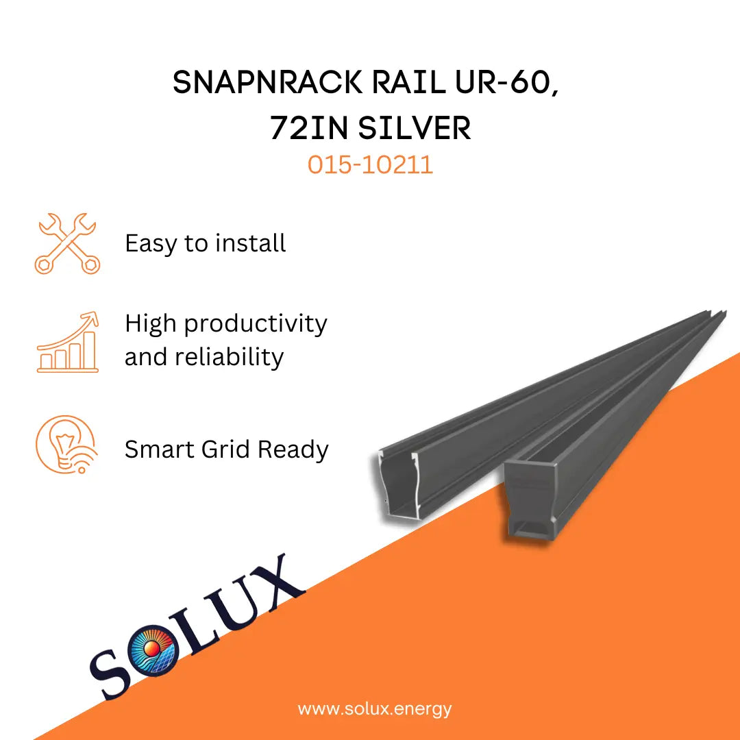 This is an image of SnapNrack Rail UR-60 172in, Silver 015-10211